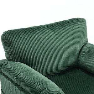 English Elm 33 Inch Oversized Swivel Corduroy Lounge Chair with Plush Chenille Cushioning and Support Springs Green W1829P265011