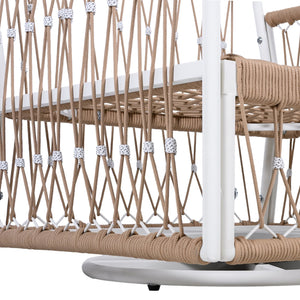 English Elm Christopher Knight Home® - 3-Piece Bohemian Outdoor Furniture Set - Swivel Chairs & Glass Table - Stylish, Durable, Waterproof Cushions N767P306731B_N767P306733B