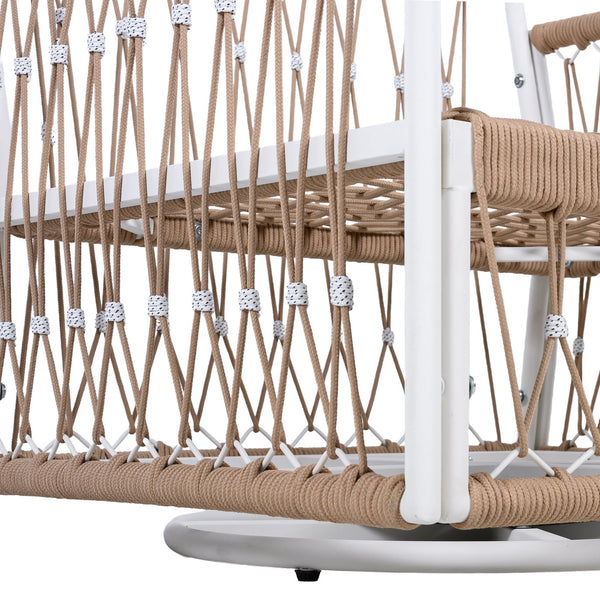 English Elm Christopher Knight Home® - 3-Piece Bohemian Outdoor Furniture Set - Swivel Chairs & Glass Table - Stylish, Durable, Waterproof Cushions N767P306731B_N767P306733B