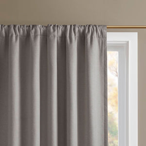 English Elm 2-pk 52x95 Total Blackout Curtain Panels Noise Reducing Embossed Bedroom Set Grey B035P496619