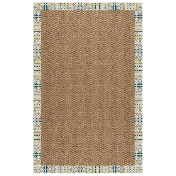 Capel Rugs Islamorada-herringbone Canvas Area Rug – Stylish, Durable, And Easy To Clean For Your Coastal Escape Inca Lime 100% Olefin Base W,Border 2091rs07090709219