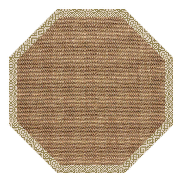 Capel Rugs Islamorada-herringbone Canvas Area Rug – Stylish, Durable, And Easy To Clean For Your Coastal Escape Lattice Pesto 100% Olefin Base W,Border 2091gs0709276