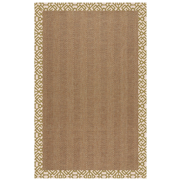 Capel Rugs Islamorada-herringbone Canvas Area Rug – Stylish, Durable, And Easy To Clean For Your Coastal Escape Lattice Pesto 100% Olefin Base W,Border 2091rs07090709276