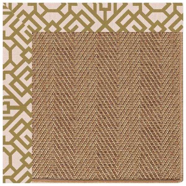 Capel Rugs Islamorada-herringbone Canvas Area Rug – Stylish, Durable, And Easy To Clean For Your Coastal Escape Lattice Pesto 100% Olefin Base W,Border 2091rs07091000276