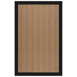 Capel Rugs Islamorada-herringbone Canvas Area Rug – Stylish, Durable, And Easy To Clean For Your Coastal Escape Classic Black 100% Olefin Base W,Border 2091rs07091000312