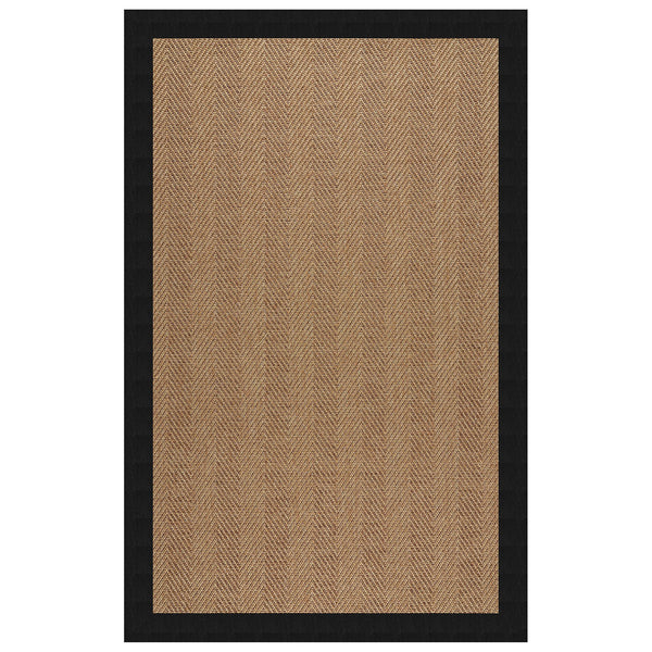 Capel Rugs Islamorada-herringbone Canvas Area Rug – Stylish, Durable, And Easy To Clean For Your Coastal Escape Classic Black 100% Olefin Base W,Border 2091rs07090709312