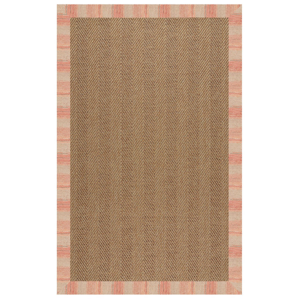 Capel Rugs Islamorada-herringbone Canvas Area Rug – Stylish, Durable, And Easy To Clean For Your Coastal Escape Sicily Vino 100% Olefin Base W,Border 2091rs07090709569