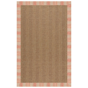 Capel Rugs Islamorada-herringbone Canvas Area Rug – Stylish, Durable, And Easy To Clean For Your Coastal Escape Sicily Vino 100% Olefin Base W,Border 2091rs07091000569