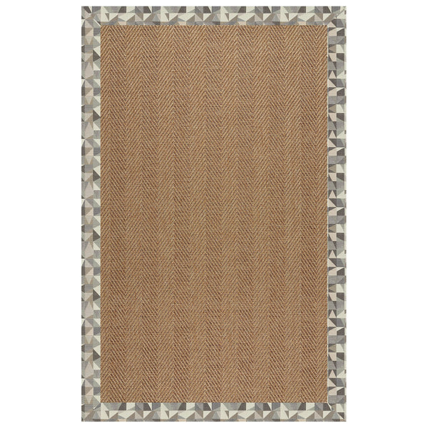 Capel Rugs Islamorada-herringbone Canvas Area Rug – Stylish, Durable, And Easy To Clean For Your Coastal Escape Geo Bronze 100% Olefin Base W,Border 2091rs07091000726