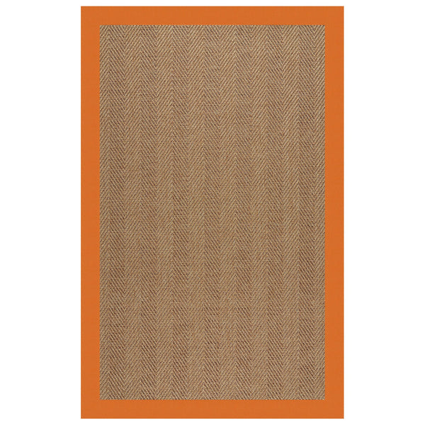 Capel Rugs Islamorada-herringbone Canvas Area Rug – Stylish, Durable, And Easy To Clean For Your Coastal Escape Canvas Tangerine 100% Olefin Base W,Border 2091rs07090709815