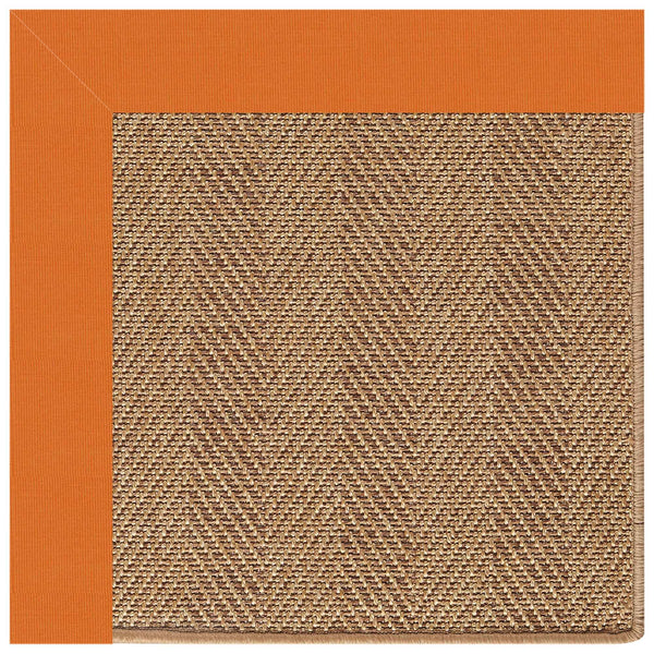 Capel Rugs Islamorada-herringbone Canvas Area Rug – Stylish, Durable, And Easy To Clean For Your Coastal Escape Canvas Tangerine 100% Olefin Base W,Border 2091rs07090709815