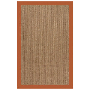 Capel Rugs Islamorada-herringbone Canvas Area Rug – Stylish, Durable, And Easy To Clean For Your Coastal Escape Canvas Rust 100% Olefin Base W,Border 2091rs07090709837
