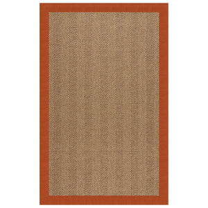 Capel Rugs Islamorada-herringbone Canvas Area Rug – Stylish, Durable, And Easy To Clean For Your Coastal Escape Classic Persimmon 100% Olefin Base W,Border 2091rs07090709846