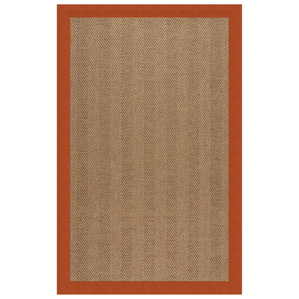 Capel Rugs Islamorada-herringbone Canvas Area Rug – Stylish, Durable, And Easy To Clean For Your Coastal Escape Classic Persimmon 100% Olefin Base W,Border 2091rs07090709846