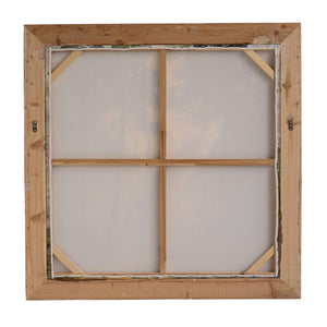 English Elm 39.4x39.4" Hand-painted Floral Canvas White Rose Art in Distressed Pine Frame W2078P481781
