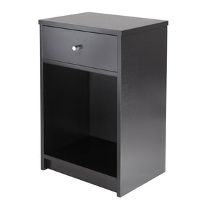 Winsome Wood Squamish 1-drawer Nightstand - Elegant Black Accent Table For Bedroom Storage & Organization Black Composite Wood 20914-winsome-wood