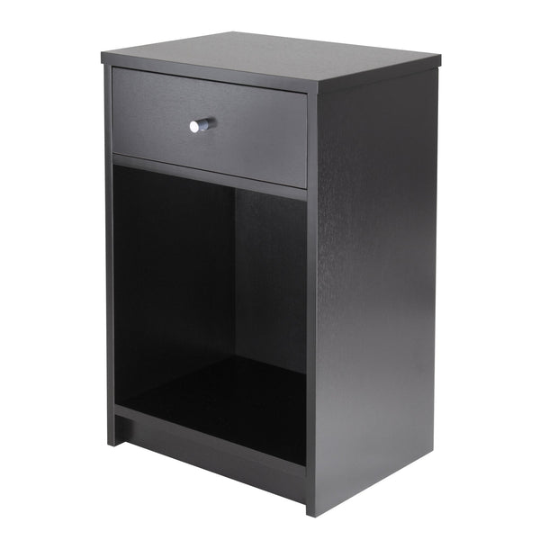 Winsome Wood Squamish 1-drawer Nightstand - Elegant Black Accent Table For Bedroom Storage & Organization Black Composite Wood 20914-winsome-wood