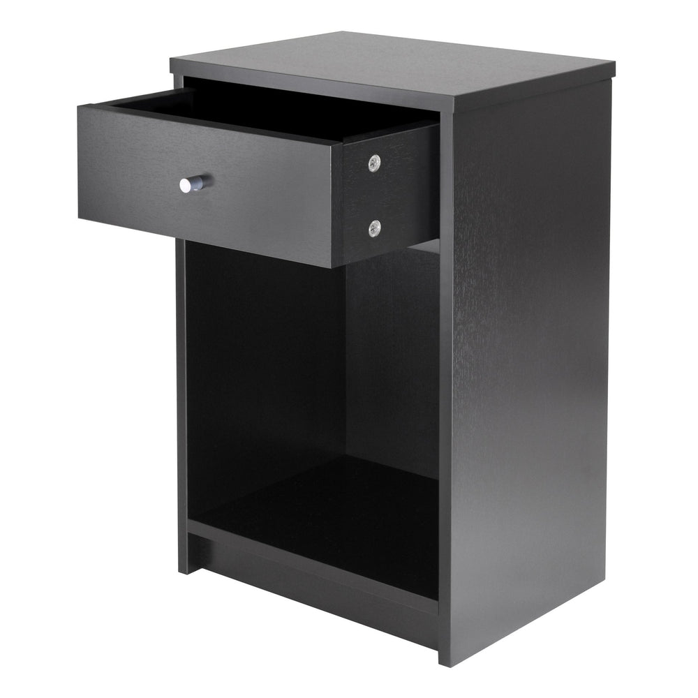 Winsome Wood Squamish 1-drawer Nightstand - Elegant Black Accent Table For Bedroom Storage & Organization Black Composite Wood 20914-winsome-wood