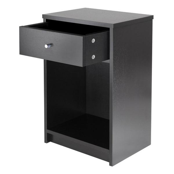 Winsome Wood Squamish 1-drawer Nightstand - Elegant Black Accent Table For Bedroom Storage & Organization Black Composite Wood 20914-winsome-wood