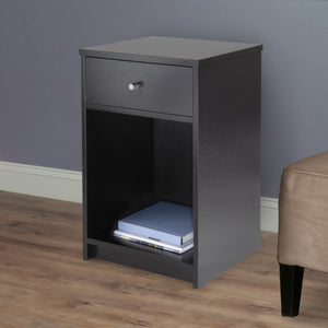 Winsome Wood Squamish 1-drawer Nightstand - Elegant Black Accent Table For Bedroom Storage & Organization Black Composite Wood 20914-winsome-wood