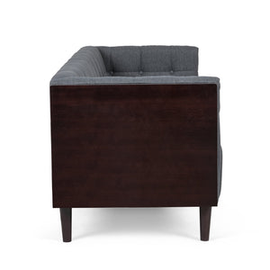 English Elm Christopher Knight Home® - 3-Seater Charcoal Fabric Sofa - Mid-Century Modern Style With Plush Comfort & Durable Design 69871.00ACHAR_69871.00BCHAR