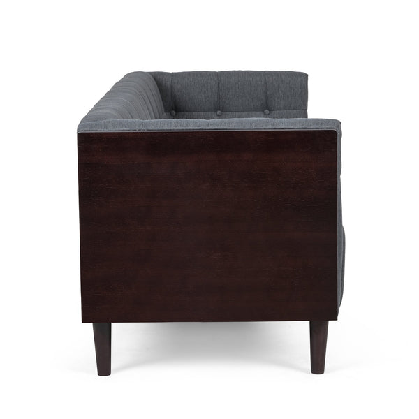 English Elm Christopher Knight Home® - 3-Seater Charcoal Fabric Sofa - Mid-Century Modern Style With Plush Comfort & Durable Design 69871.00ACHAR_69871.00BCHAR