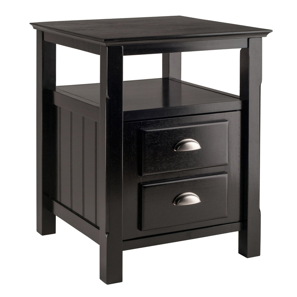 Winsome Wood Timber Nightstand With Drawer & Shelf - Elegant Black Accent Table For Bedroom Or Living Room Use Black Solid ,Composite Wood 20920-winsome-wood