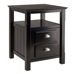 Winsome Wood Timber Nightstand With Drawer & Shelf - Elegant Black Accent Table For Bedroom Or Living Room Use Black Solid ,Composite Wood 20920-winsome-wood