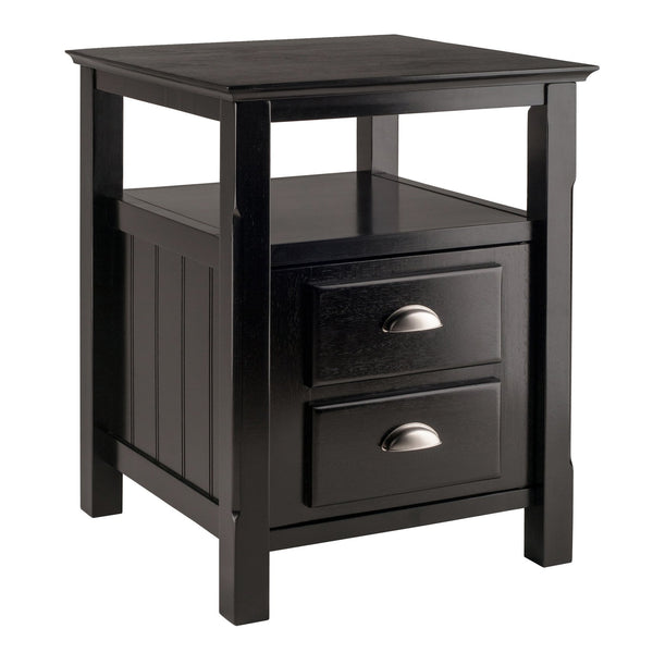 Winsome Wood Timber Nightstand With Drawer & Shelf - Elegant Black Accent Table For Bedroom Or Living Room Use Black Solid ,Composite Wood 20920-winsome-wood