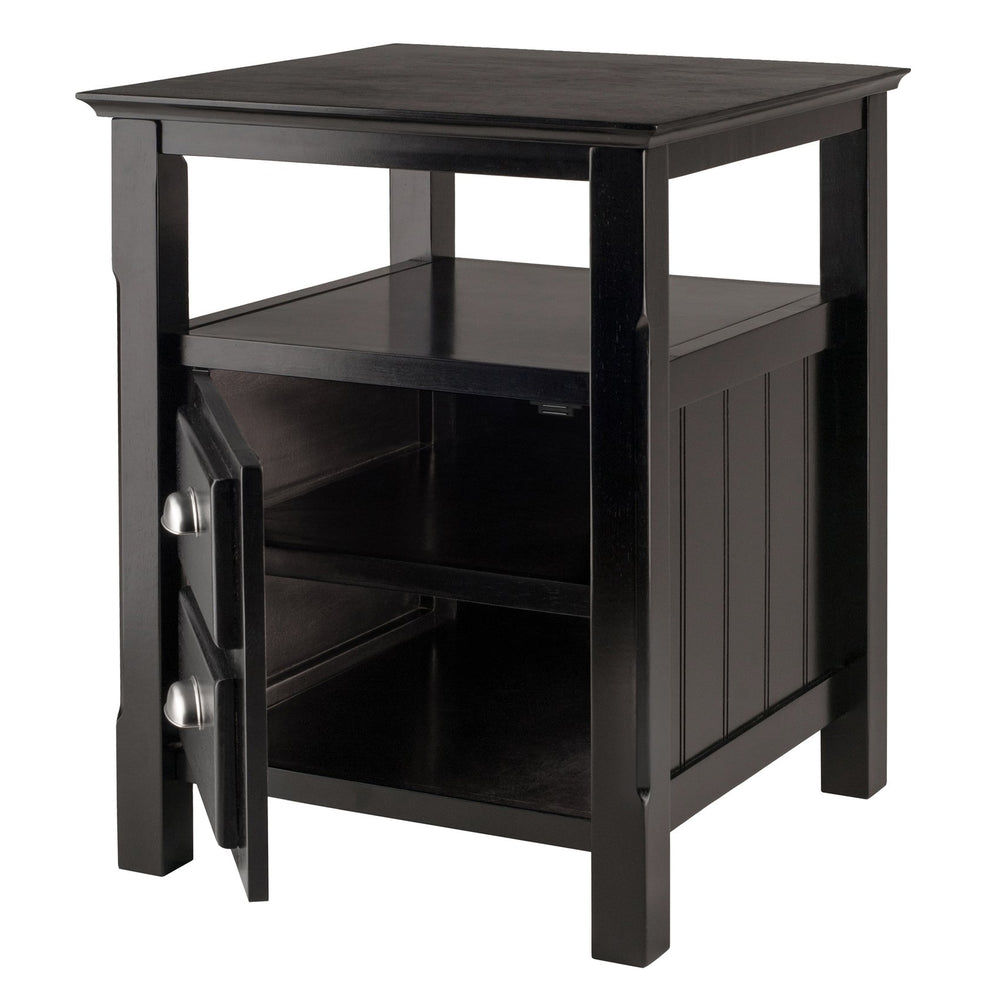 Winsome Wood Timber Nightstand With Drawer & Shelf - Elegant Black Accent Table For Bedroom Or Living Room Use Black Solid ,Composite Wood 20920-winsome-wood