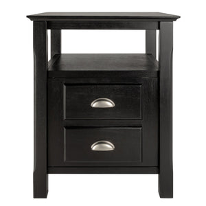 Winsome Wood Timber Nightstand With Drawer & Shelf - Elegant Black Accent Table For Bedroom Or Living Room Use Black Solid ,Composite Wood 20920-winsome-wood