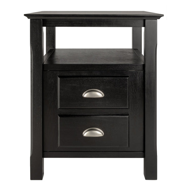 Winsome Wood Timber Nightstand With Drawer & Shelf - Elegant Black Accent Table For Bedroom Or Living Room Use Black Solid ,Composite Wood 20920-winsome-wood