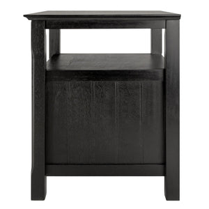Winsome Wood Timber Nightstand With Drawer & Shelf - Elegant Black Accent Table For Bedroom Or Living Room Use Black Solid ,Composite Wood 20920-winsome-wood