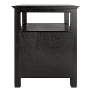 Winsome Wood Timber Nightstand With Drawer & Shelf - Elegant Black Accent Table For Bedroom Or Living Room Use Black Solid ,Composite Wood 20920-winsome-wood
