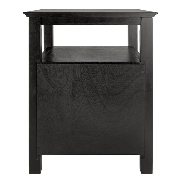 Winsome Wood Timber Nightstand With Drawer & Shelf - Elegant Black Accent Table For Bedroom Or Living Room Use Black Solid ,Composite Wood 20920-winsome-wood