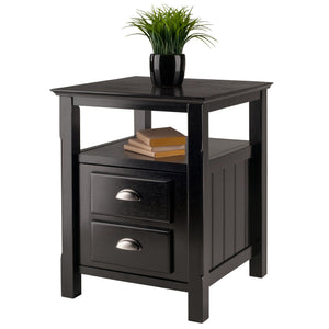 Winsome Wood Timber Nightstand With Drawer & Shelf - Elegant Black Accent Table For Bedroom Or Living Room Use Black Solid ,Composite Wood 20920-winsome-wood