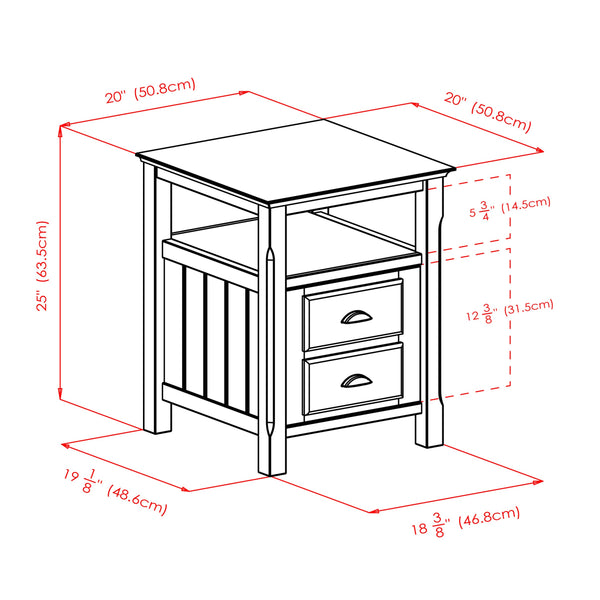 Winsome Wood Timber Nightstand With Drawer & Shelf - Elegant Black Accent Table For Bedroom Or Living Room Use Black Solid ,Composite Wood 20920-winsome-wood