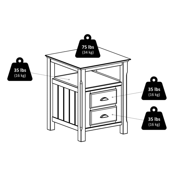 Winsome Wood Timber Nightstand With Drawer & Shelf - Elegant Black Accent Table For Bedroom Or Living Room Use Black Solid ,Composite Wood 20920-winsome-wood