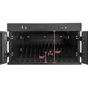 English Elm 12-device Steel Locking Charging Cabinet with Surge Protection for Classroom Use W509P145763