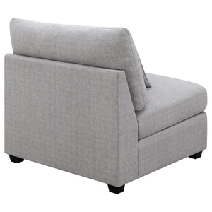 English Elm Austin Grey Cushion Back Armless Chair With Accent Pillows – Modern Comfort For Any Space! B062P357793