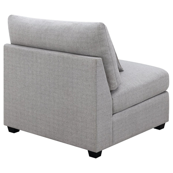 English Elm Austin Grey Cushion Back Armless Chair With Accent Pillows – Modern Comfort For Any Space! B062P357793