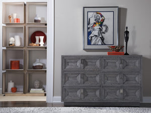 Lexington Artistica Home Mercury Eight-cube Etagere: Modern Bookcase With Unique Mixed Media Design And Stunning Finishes Gray Brown Wood 2025-991c