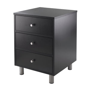 Winsome Wood Daniel Nightstand With 3 Drawers - Sleek Black & Slate Gray Accent Table For Bedroom Or Living Room Black ,Slate Gray Composite Wood 20933-winsome-wood