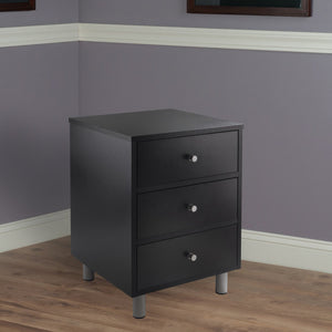 Winsome Wood Daniel Nightstand With 3 Drawers - Sleek Black & Slate Gray Accent Table For Bedroom Or Living Room Black ,Slate Gray Composite Wood 20933-winsome-wood