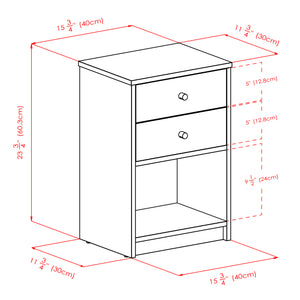 Winsome Wood Ava Accent Table With 2 Drawers & Open Shelf - Stylish Black Nightstand For Living Room Or Bedroom Black Composite Wood 20936-winsome-wood
