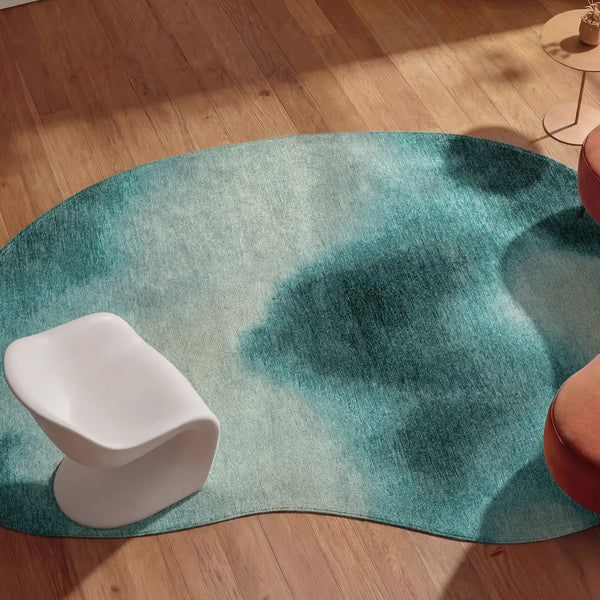 Louis de Poortere Meditation Collection Aquarelle Watercolor Area Rug Artful Organic Accent for Living Rooms Storms 7'9 x 11'2 120031