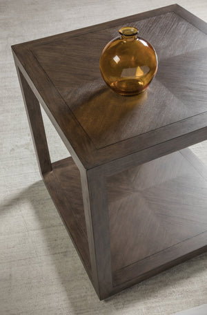 Lexington Artistica Home Credence Square End Table - Elegant Mahogany Design With Wire Brushed Finish For Modern Living Spaces Antico Wood 2094-957-39
