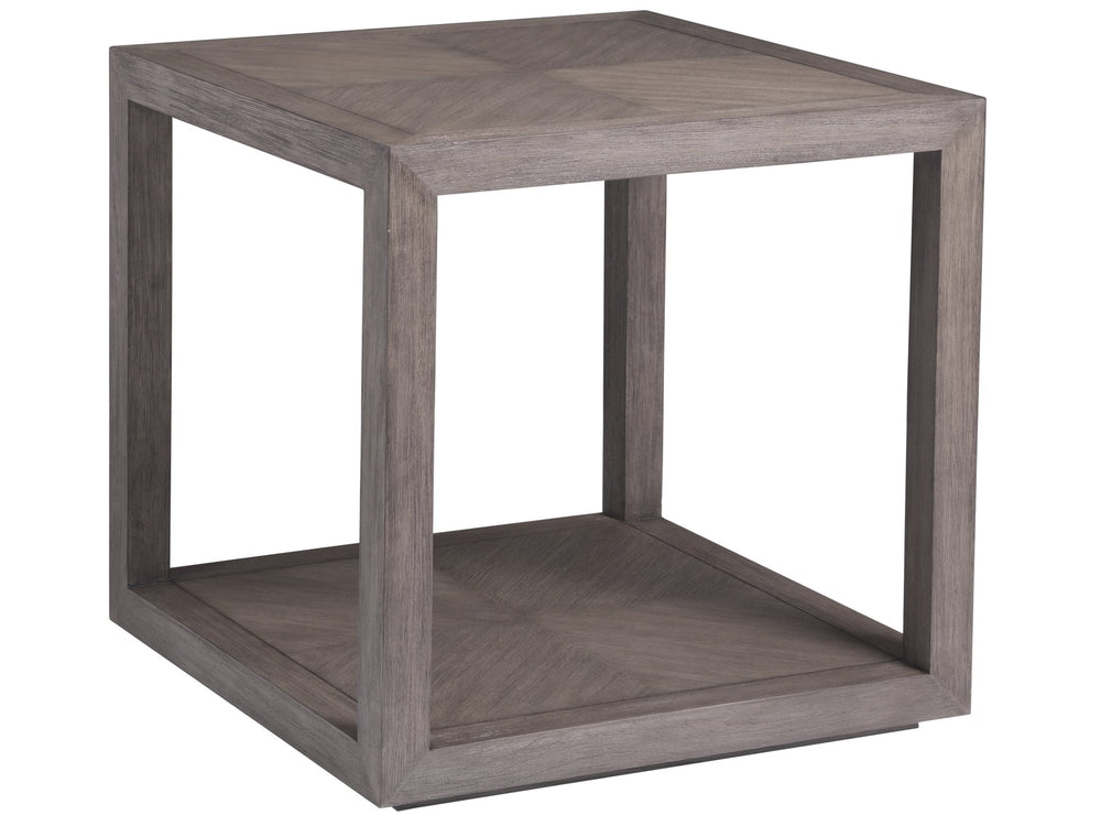 Lexington Artistica Home Credence Square End Table - Elegant Mahogany Design With Wire Brushed Finish For Modern Living Spaces Grigio Wood 2094-957-41