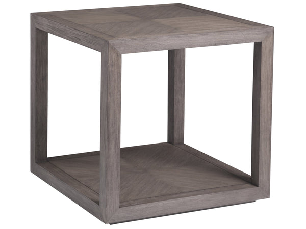 Lexington Artistica Home Credence Square End Table - Elegant Mahogany Design With Wire Brushed Finish For Modern Living Spaces Grigio Wood 2094-957-41