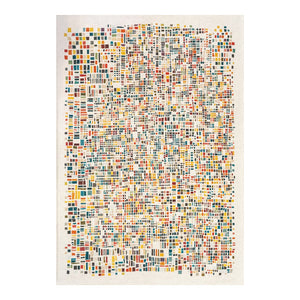 Louis de Poortere Gallery Collection Cubik Abstract Grid Area Rug for Modern Living Rooms and Office Spaces United 5'7 x 7'10 119880